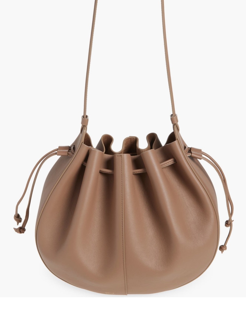 Mansur Gavriel Flores Leather Bucket Bag in Biscotto